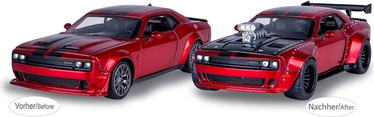 Modèle métallique Dodge Challenger SRT Jailbreak 1:36 rouge 2-en-1