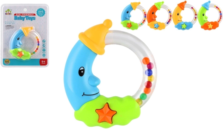 Hochet lune avec billes pour bébés - 1 pièce