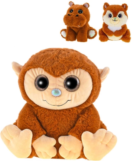 Peluche parfumée animaux safari assis 18–19 cm caramel - 1 pièce