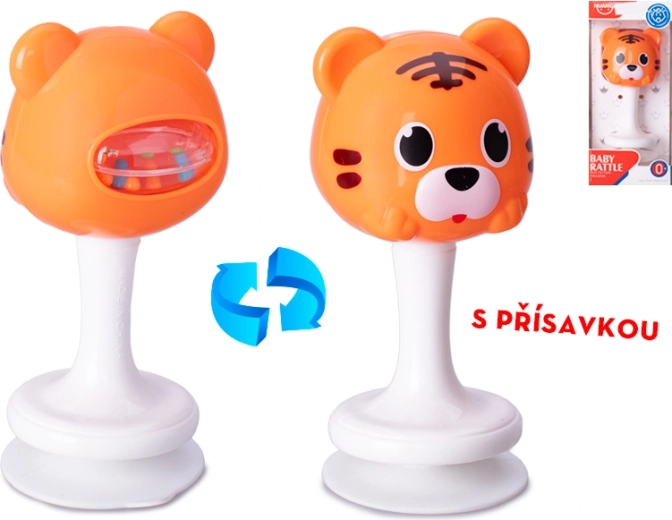 Hochet motif tigre avec ventouse