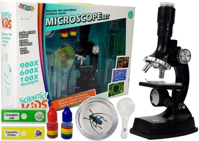 Microscope éducatif pour jeunes scientifiques 900x 600x 100x