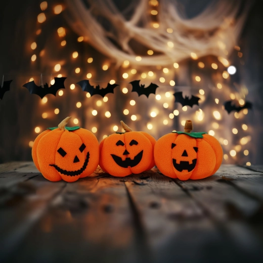 Décoration textile citrouille d’Halloween - 1 pièce