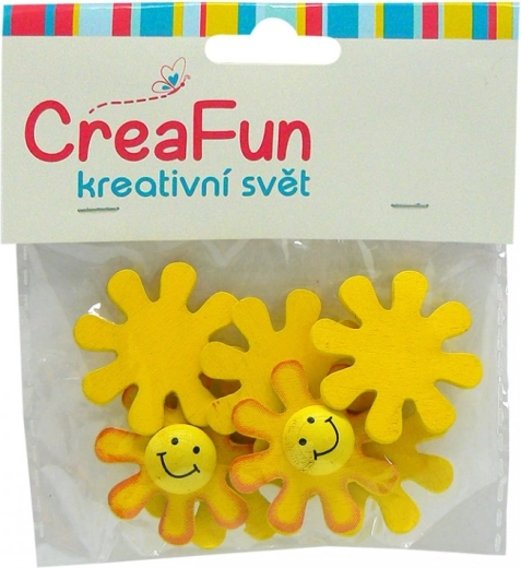 Décorations en bois soleil 3,5 cm, 8 pcs