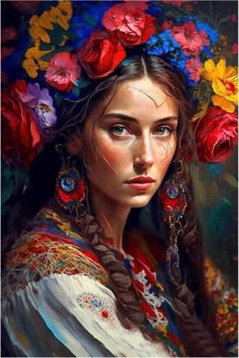 Peinture diamant – femme slave 30 × 40 cm