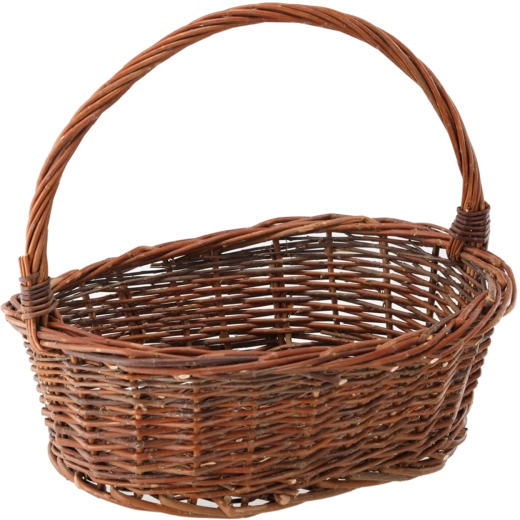 Panier en osier brun 41 × 32 × 14/36 cm