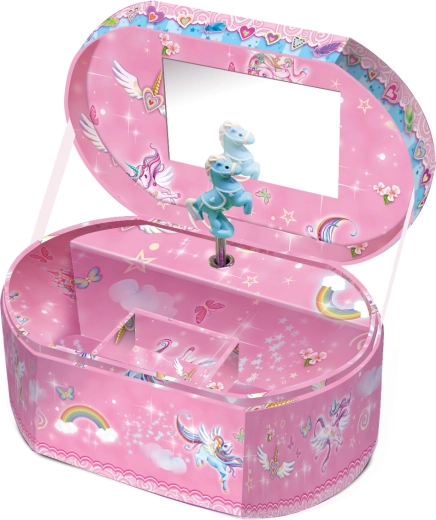 Boîte à bijoux musicale licorne – ovale
