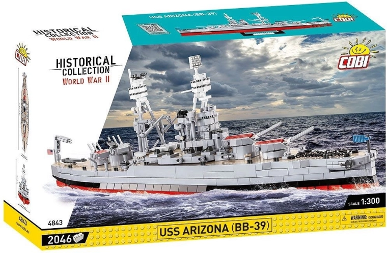 Kit de construction COBI USS Arizona BB-39 – cuirassé 1:300 (2046 pièces)