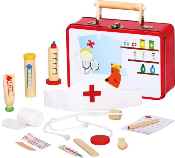Bino mallette médicale en bois pour enfants