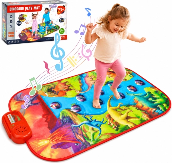 Grand tapis musical interactif piano XL Woopie avec dinosaures