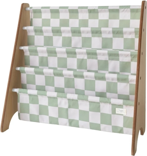3 Sprouts présentoir à livres recycled checkerboard green