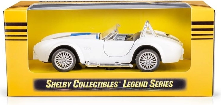 Shelby Cobra 1:32 petite voiture en métal blanche avec fonction pull-back