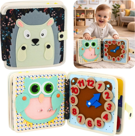 Livre sensoriel en feutrine Hérisson – quiet book pour tout-petits