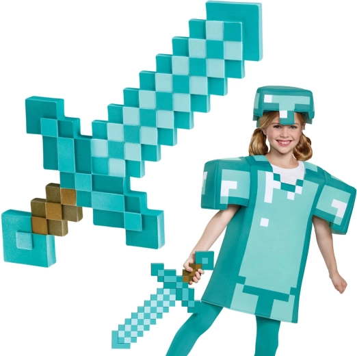 Minecraft épée en diamant 51 cm – accessoires de carnaval et de cosplay pour enfants