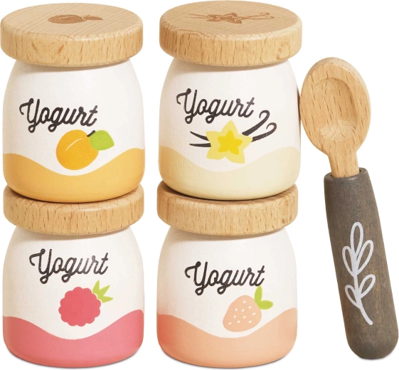 Le Toy Van yaourts en bois à jouer avec cuillère