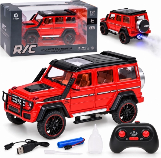 Voiture télécommandée Brabus G800 avec carrosserie en métal, feux LED et effet de fumée