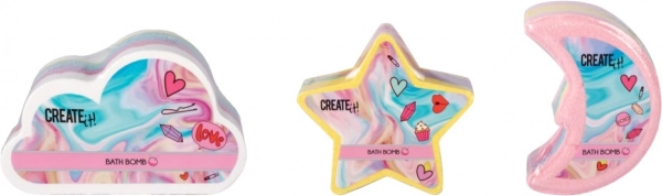 Bombes de bain effervescentes en forme de lune, nuage et étoile CREATE IT!