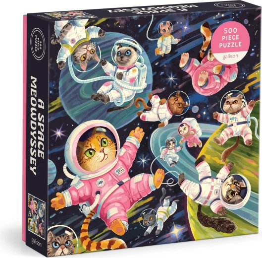 Puzzle carré Odyssée féline spatiale 500 pièces GALISON