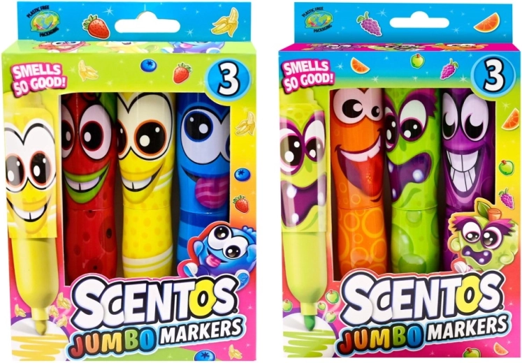 Feutres parfumés Scentos Jumbo Funny Face 3 pcs