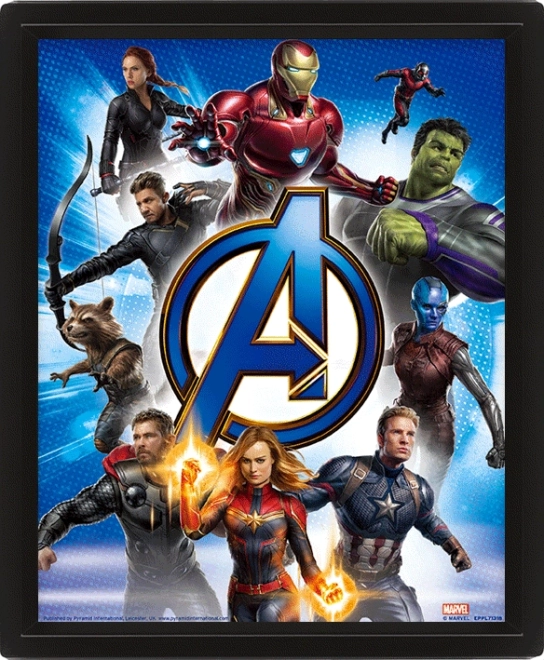 Tableau 3D Avengers dans un cadre
