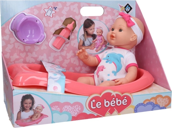 Poupée qui fait pipi avec set et petite baignoire 41 cm
