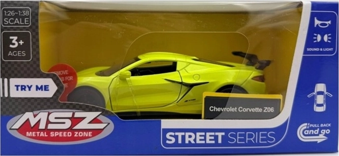 MSZ Chevrolet Corvette C8 avec lumière et son, jaune