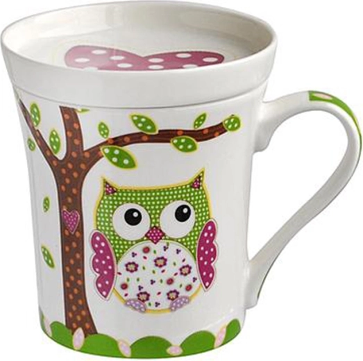 Tasse en céramique avec soucoupe pour thé Toro 270 ml chouette