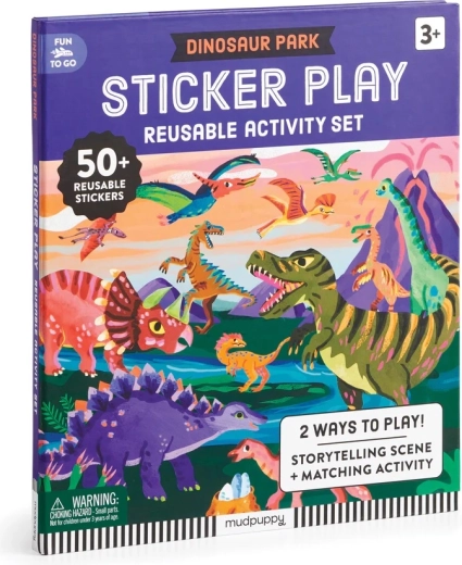 Mudpuppy set d’autocollants réutilisables Dinopark