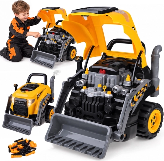 Bulldozer interactif avec atelier du petit mécanicien