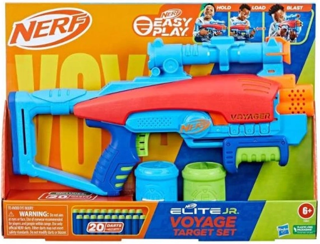 Nerf Elite Junior Voyager Target Set – pistolet pour enfants avec fléchettes et cibles