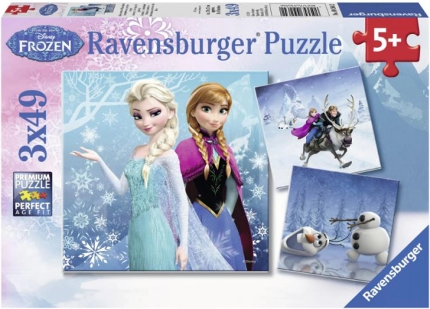 Puzzle Ravensburger Frozen : aventure hivernale 3×49 pièces
