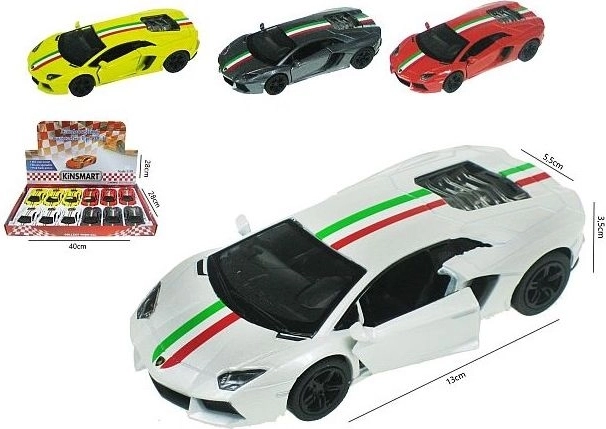 Modèle de voiture Lamborghini Aventador avec propulsion pull-back 13 cm - 1 pièce