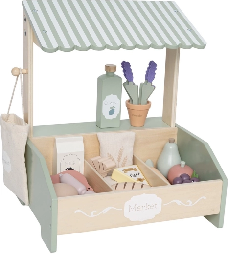 Jabadabado mini market – stand en bois avec aliments