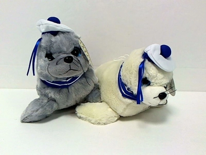 Phoque en peluche habillé avec son 32 cm
