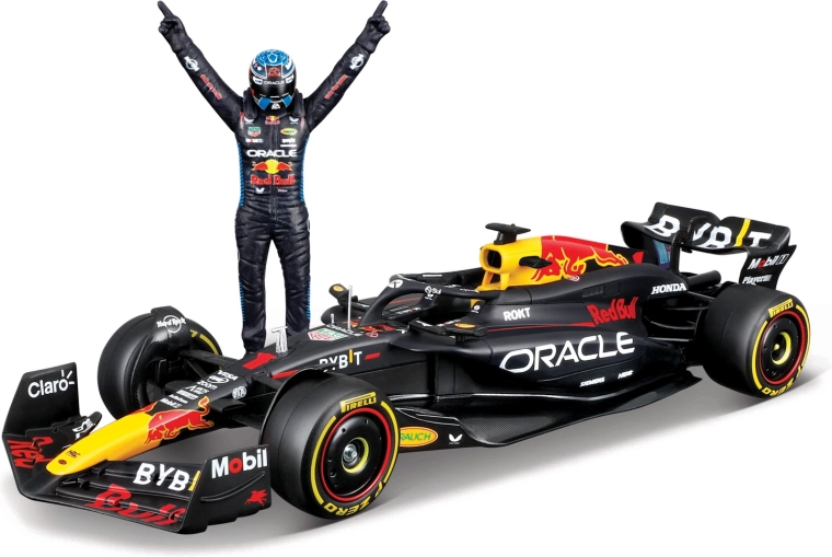 Modèle Bburago Formule 1 Oracle Red Bull Racing RB20 2024 avec figurine de Max Verstappen 1:24