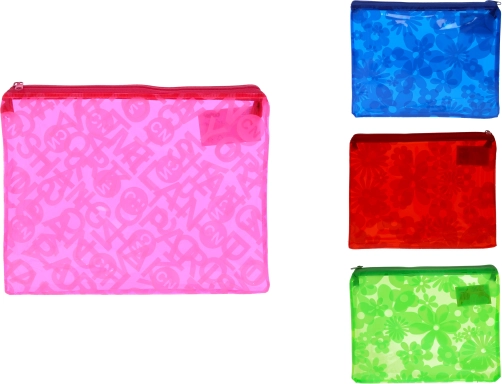 chemise à documents zippée motif floral 16 × 20,5 cm