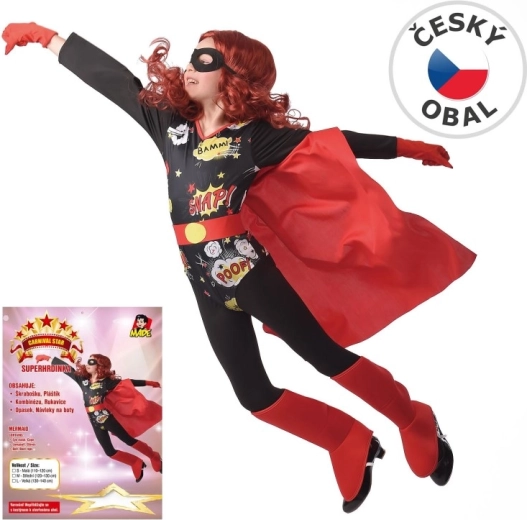 Costume de carnaval de super-héroïne pour filles, 110–120 cm