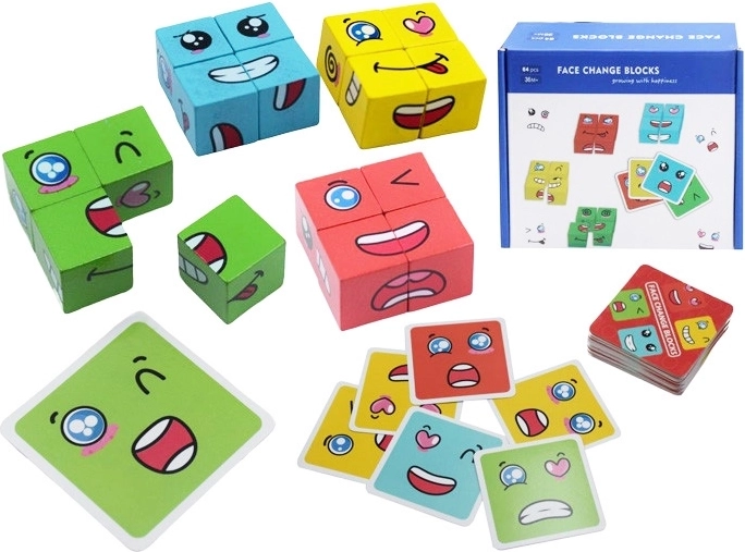 jeu familial Petites Têtes – assembler des visages avec des cubes