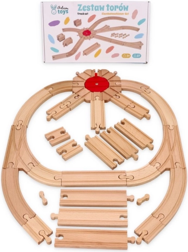 Coffret de rails en bois 37 pièces Adam Toys