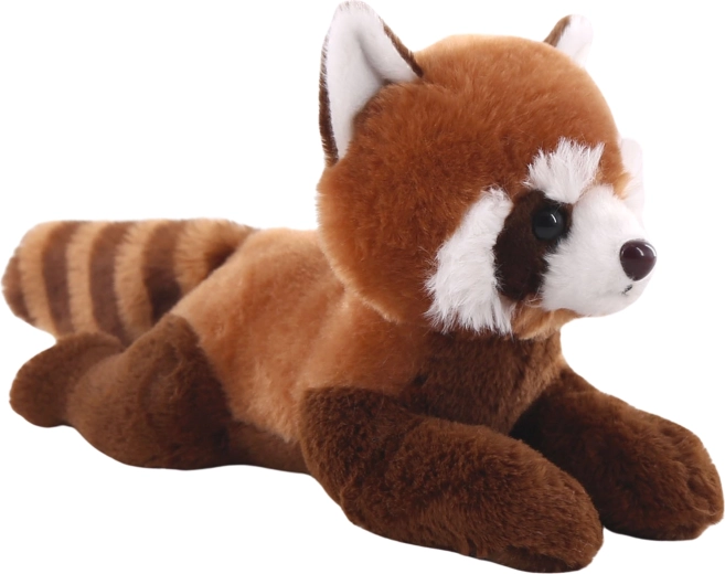 Panda rousse en peluche allongée 26 cm
