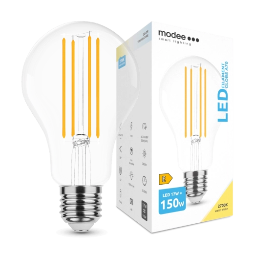 Modee Smart Lighting Ampoule LED à filament Globe E27 17 W blanc chaud