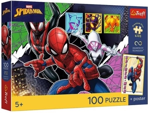 Puzzle enfant Premium Plus Kids – araignée héroïque, 100 pièces