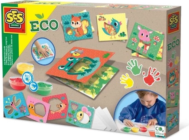 SES Creative peinture au doigt éco avec pochoirs d’animaux
