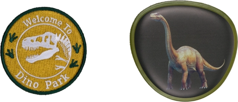 Baagl Baaglies badges dinosaures à velcro – lot de 2 pièces