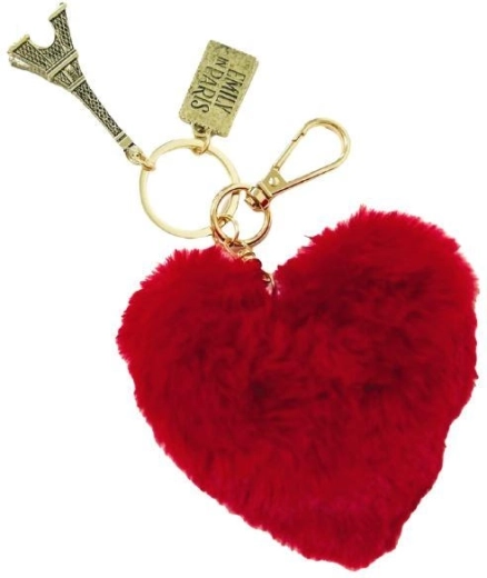 Porte-clés pompon Emily in Paris cœur et tour Eiffel - 1 pièce