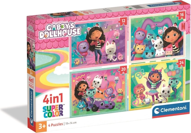 Puzzle CLEMENTONI La Maison magique de Gabby 4-en-1 (12–24 pièces)