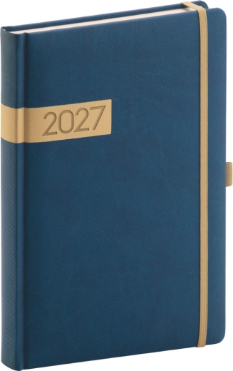 Agenda quotidien Notique Twill 2027 bleu-or 15 × 21 cm