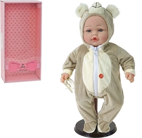 Poupée bébé parlante Bobas 40 cm en combinaison ourson