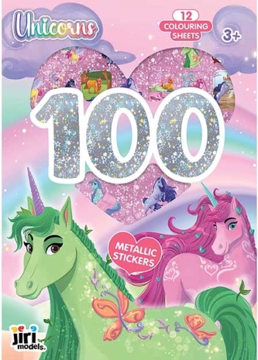 Autocollants métallisés et coloriages licornes (100+ pièces)
