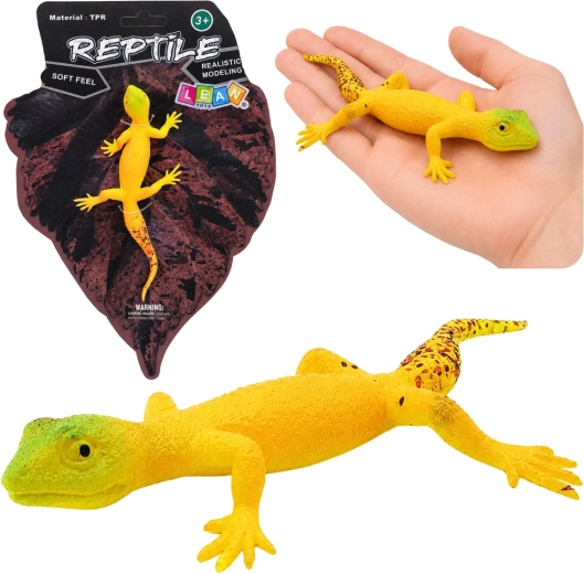 Figurine réaliste en caoutchouc de gecko doré 15,5 cm