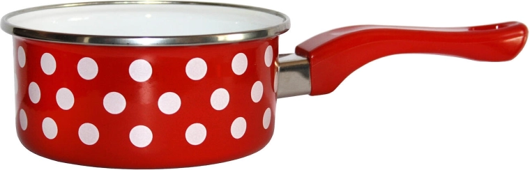 Casserole émaillée avec poignée 12 cm 0,5 l Pois rouges
